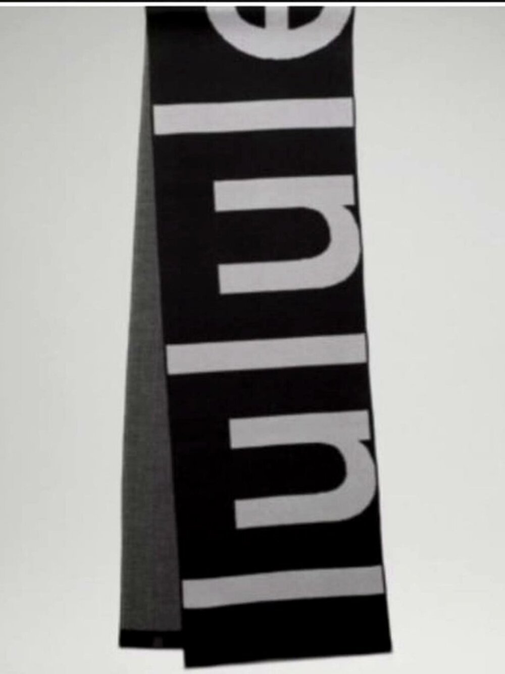 NWT Lululemon Wool-Blend Logo Scarf Black Cream